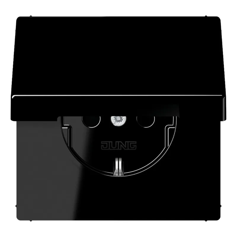 Jung SCHUKO Steckdose, 16 A 250 V ~, Thermoplast, Serie LS, schwarz LS1520BFKIKLSW