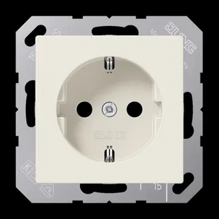 Jung SCHUKO Steckdose, 16 A 250 V ~, SAFETY+, Thermoplast, Serie AS, weiß A1520BFKI