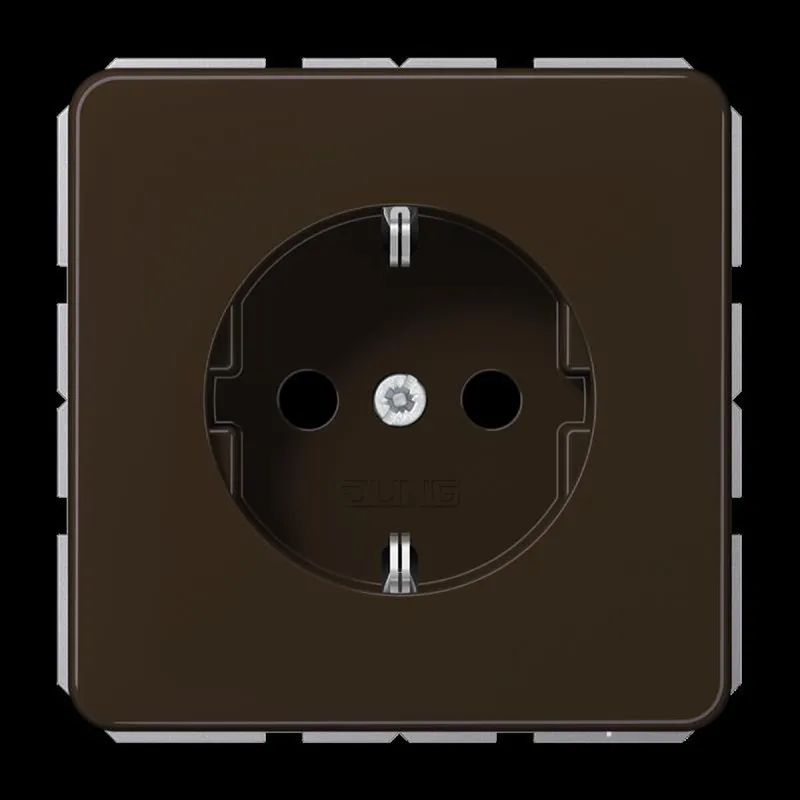 Jung SCHUKO Steckdose, 16 A 250 V ~, SAFETY+, Thermoplast, Serie CD, braun CD1520BFKIBR