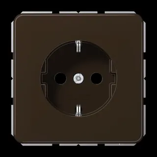 Jung SCHUKO Steckdose, 16 A 250 V ~, SAFETY+, Thermoplast, Serie CD, braun CD1520BFKIBR