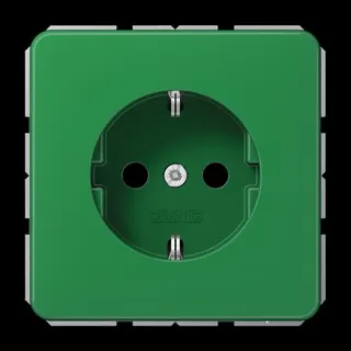Jung SCHUKO Steckdose, 16 A 250 V ~, SAFETY+, Thermoplast, Serie CD, grün (für SV) CD1520BFKIGN