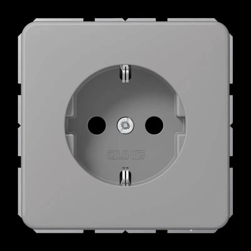 Jung SCHUKO Steckdose, 16 A 250 V ~, SAFETY+, Thermoplast, Serie CD, grau CD1520BFKIGR