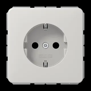 Jung SCHUKO Steckdose, 16 A 250 V ~, SAFETY+, Thermoplast, Serie CD, lichtgrau CD1520BFKILG