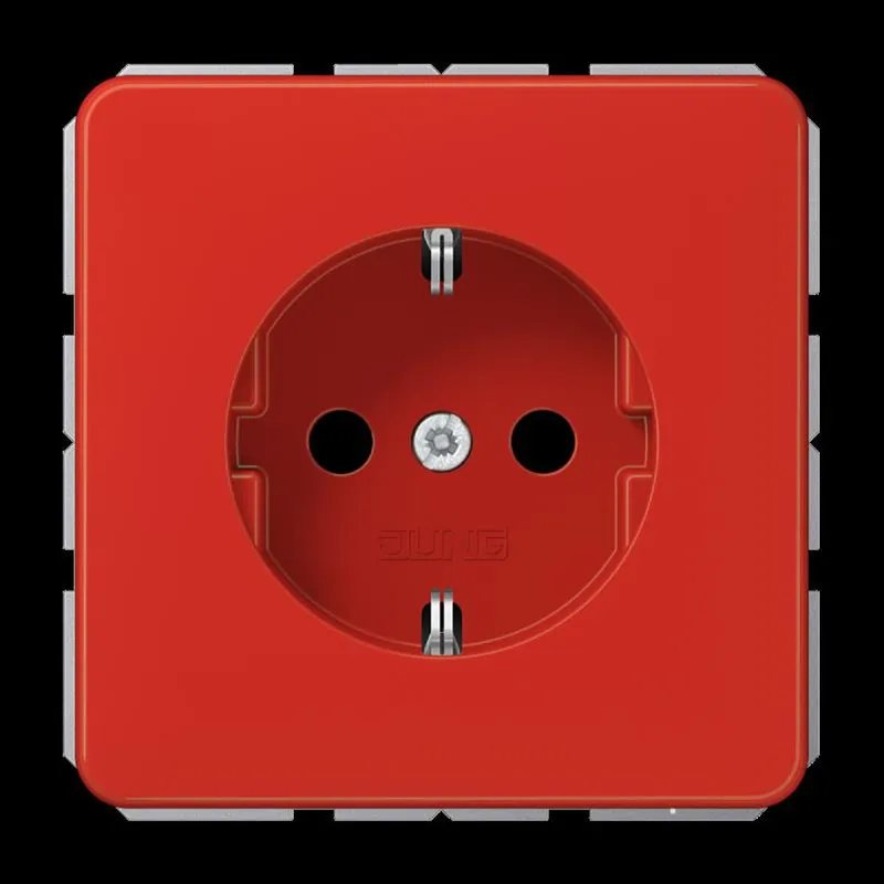 Jung SCHUKO Steckdose, 16 A 250 V ~, SAFETY+, Thermoplast, Serie CD, rot CD1520BFKIRT