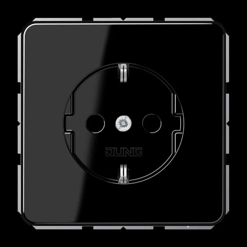 Jung SCHUKO Steckdose, 16 A 250 V ~, SAFETY+, Thermoplast, Serie CD, schwarz CD1520BFKISW