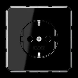Jung SCHUKO Steckdose, 16 A 250 V ~, Duroplast, Serie CD, schwarz CD1520SW
