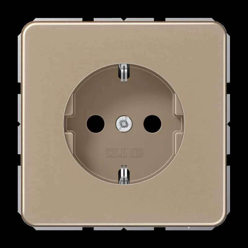 Jung SCHUKO Steckdose, 16 A 250 V ~, SAFETY+, Aluminium eloxiert, Serie CD, gold-bronze CD1520KIGB