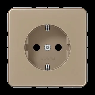 Jung SCHUKO Steckdose, 16 A 250 V ~, SAFETY+, Aluminium eloxiert, Serie CD, gold-bronze CD1520KIGB