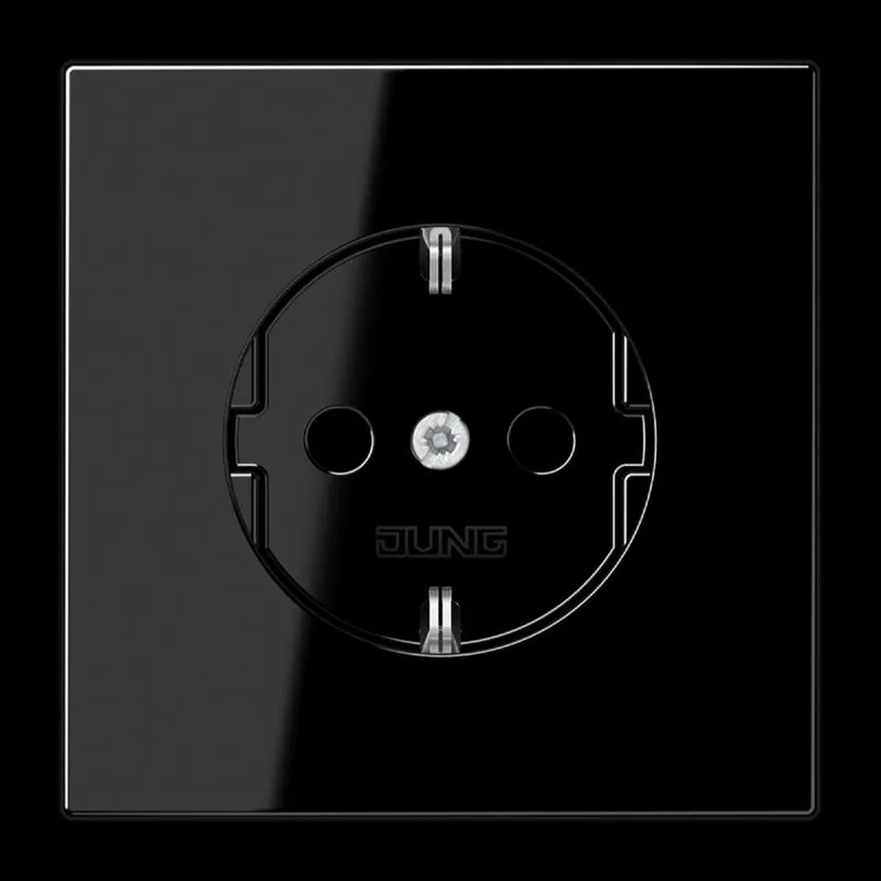 Jung SCHUKO Steckdose, 16 A 250 V ~, SAFETY+, Duroplast, Serie LS, schwarz LS1520KISW