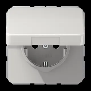 Jung SCHUKO Steckdose, 16 A 250 V ~, ohne Krallen, Thermoplast, Serie CD, lichtgrau CD1520BFKIKLLG