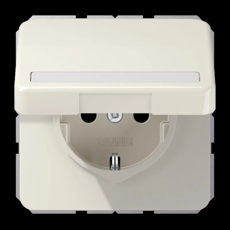 Jung SCHUKO Steckdose, 16 A 250 V ~, mit Schriftfeld, Thermoplast, Serie CD, weiß CD1520BFNAKL
