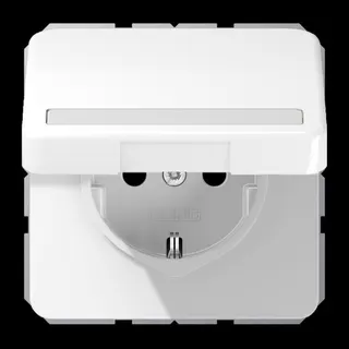 Jung SCHUKO Steckdose, 16 A 250 V ~, mit Schriftfeld, Thermoplast, Serie CD, alpinweiß CD1520BFNAKLWW