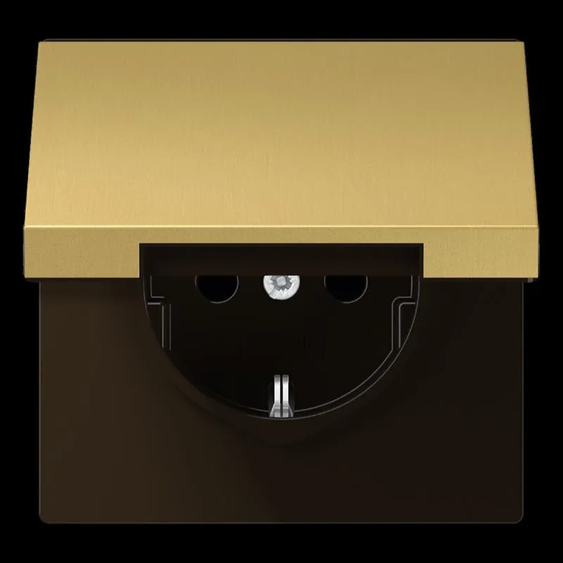 Jung SCHUKO Steckdose, 16 A 250 V ~, Klappdeckel, Messing, Serie LS, Messing classic ME1520KLC