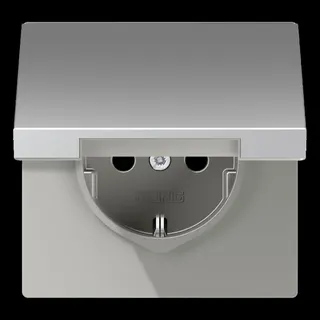 Jung SCHUKO Steckdose, 16 A 250 V ~, Serie LS, Aluminium AL1520KIKL