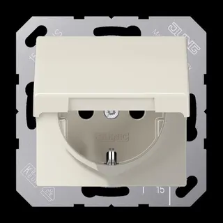 Jung SCHUKO Steckdose, 16 A 250 V ~, ohne Krallen, Thermoplast, Serie AS, weiß AS1520BFKIKL