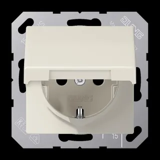 Jung SCHUKO Steckdose, 16 A 250 V ~, ohne Krallen, Duroplast, Serie AS, weiß AS1520KIKL