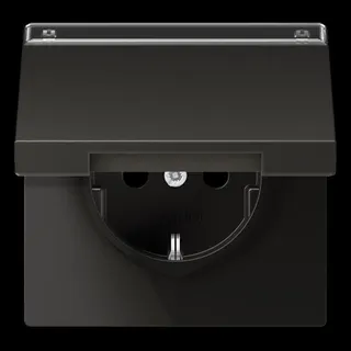 Jung SCHUKO Steckdose, 16 A 250 V ~, mit Schriftfeld, Aluminium lackiert, Serie LS, anthrazit AL1520NAKLAN