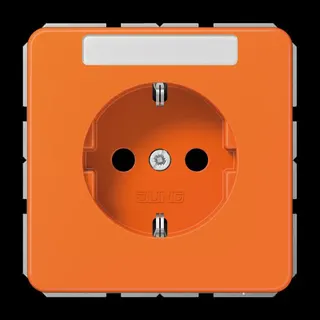Jung SCHUKO Steckdose, 16 A 250 V ~, mit Schriftfeld, Thermoplast, Serie CD, orange (für ZSV) CD1520BFNAO
