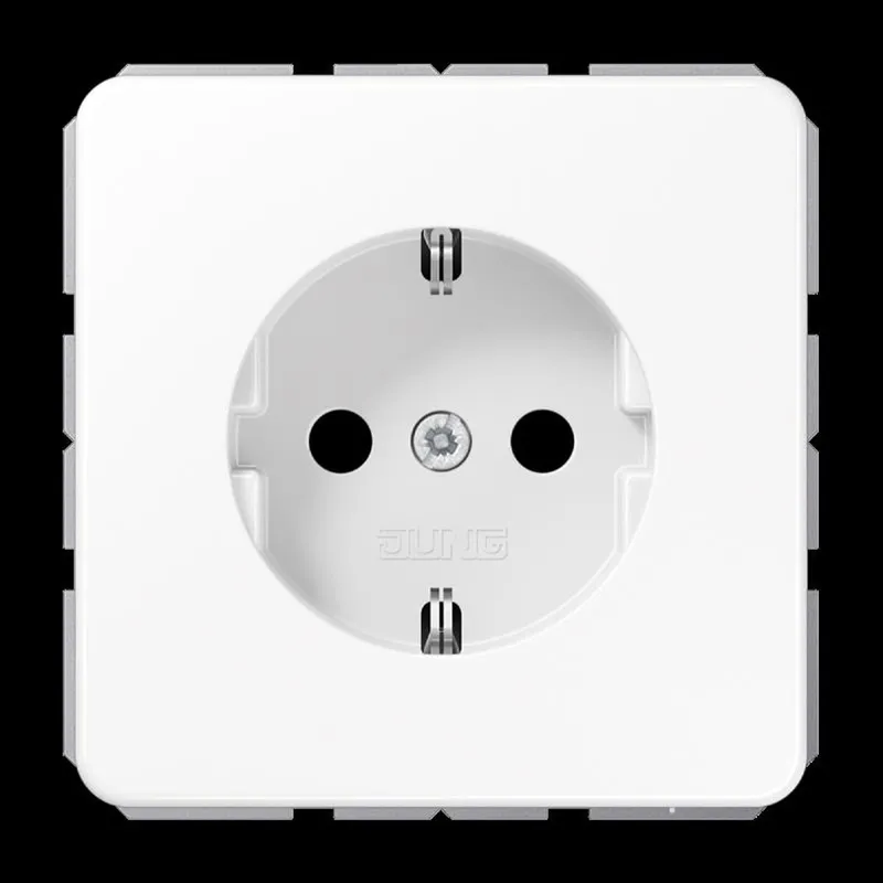 Jung SCHUKO Steckdose, 16 A 250 V ~, SAFETY+, Thermoplast, Serie CD, alpinweiß CD1520BFKIWW