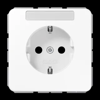 Jung SCHUKO Steckdose, 16 A 250 V ~, mit Schriftfeld, Duroplast, Serie CD, alpinweiß CD1520NAWW