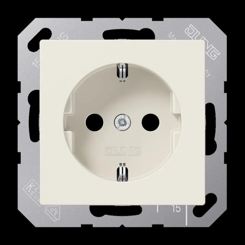 Jung SCHUKO Steckdose, 16 A 250 V ~, SAFETY+, Duroplast, Serie AS, weiß A1520KI