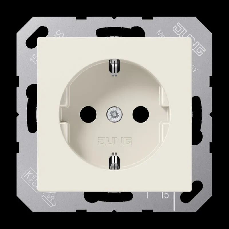 Jung SCHUKO Steckdose, 16 A 250 V ~, Duroplast, Serie AS, weiß A1520