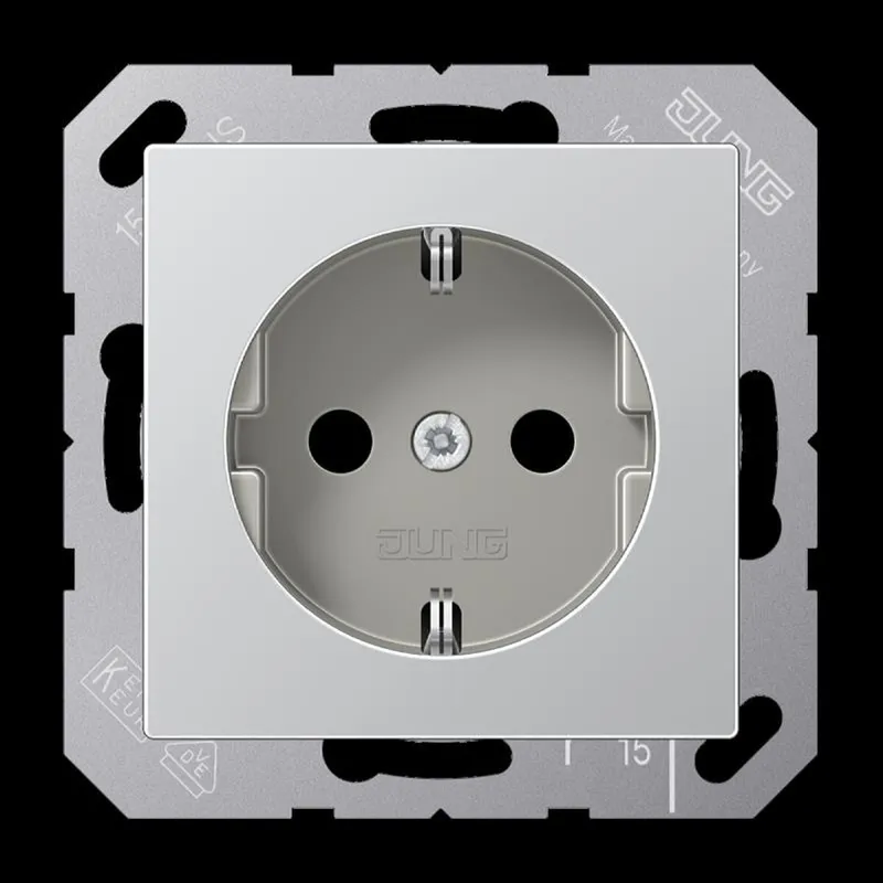 Jung SCHUKO Steckdose, 16 A 250 V ~, Serie A, aluminium A1520AL