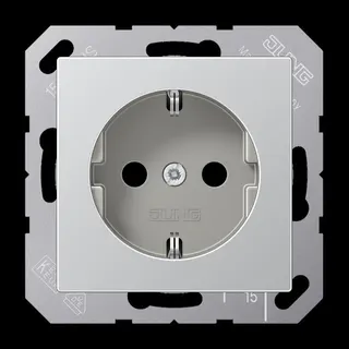 Jung SCHUKO Steckdose, 16 A 250 V ~, Serie A, aluminium A1520AL