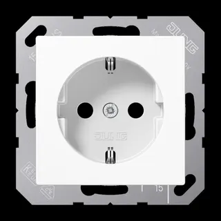Jung SCHUKO Steckdose, 16 A 250 V ~, Thermoplast, Serie AS/A, alpinweiß A1520BFWW