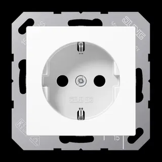 Jung SCHUKO Steckdose, 16 A 250 V ~, Duroplast, Serie AS/A, alpinweiß A1520WW