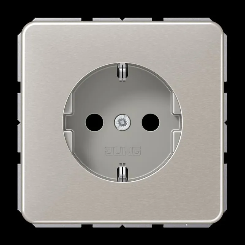 Jung SCHUKO Steckdose, 16 A 250 V ~, SAFETY+, Aluminium eloxiert, Serie CD, platin CD1520KIPT