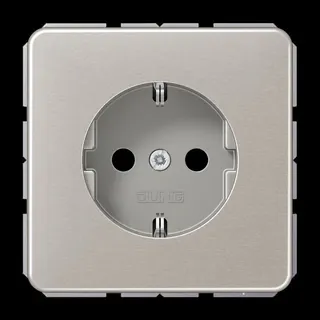 Jung SCHUKO Steckdose, 16 A 250 V ~, SAFETY+, Aluminium eloxiert, Serie CD, platin CD1520KIPT