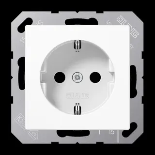 Jung SCHUKO Steckdose, 16 A 250 V ~, SAFETY+, Thermoplast, Serie AS/A, alpinweiß A1520BFKIWW