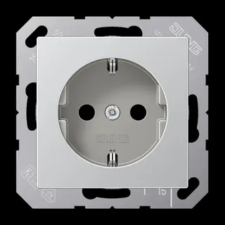 Jung SCHUKO Steckdose, 16 A 250 V ~, SAFETY+, Serie A, aluminium A1520KIAL