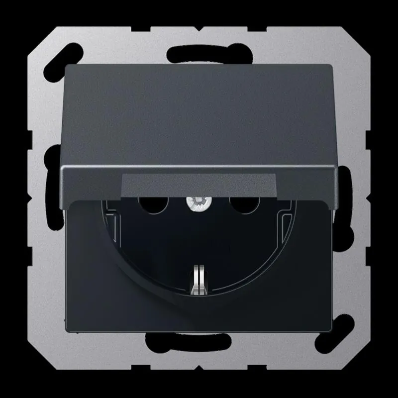 Jung SCHUKO Steckdose, 16 A 250 V ~, Serie A, anthrazit matt A1520BFKIKLANM
