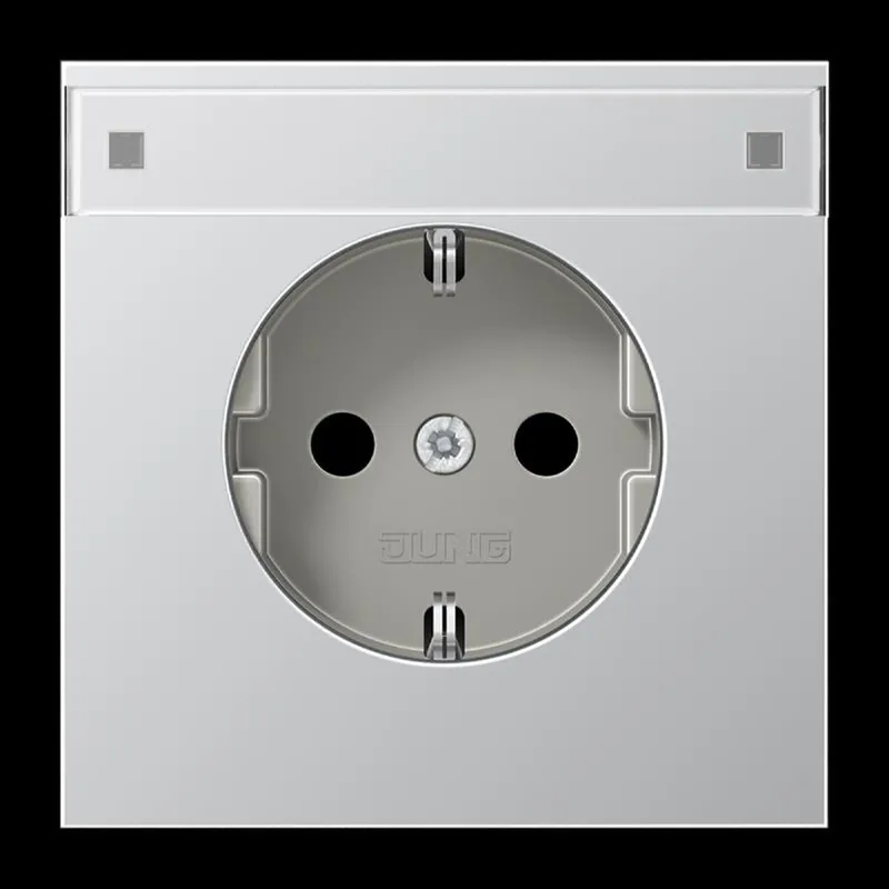 Jung SCHUKO Steckdose, 16 A 250 V ~, mit Schriftfeld, Serie LS, Aluminium AL1520NA