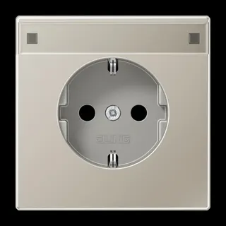 Jung SCHUKO Steckdose, 16 A 250 V ~, mit Schriftfeld, Serie LS, Edelstahl ES1520NA