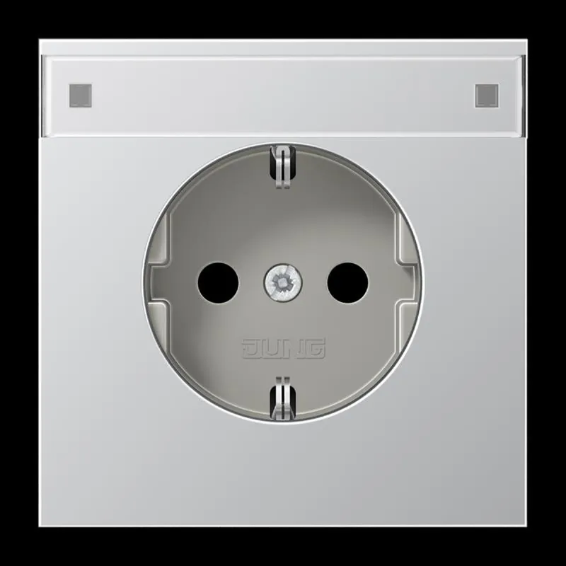 Jung SCHUKO Steckdose, 16 A 250 V ~, mit Schriftfeld, SAFETY+, Serie LS, Aluminium AL1520KINA
