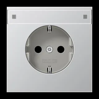 Jung SCHUKO Steckdose, 16 A 250 V ~, mit Schriftfeld, SAFETY+, Serie LS, Aluminium AL1520KINA