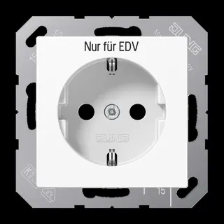 Jung SCHUKO Steckdose, 16 A 250 V ~, ohne Krallen EDV, Duroplast, Serie A, alpinweiß A1520EDVWW