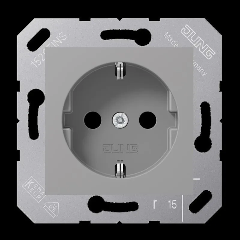 Jung SCHUKO Steckdose, 16 A 250 V ~, Thermoplast, 50 x 50 mm, grau CD5120BFGR