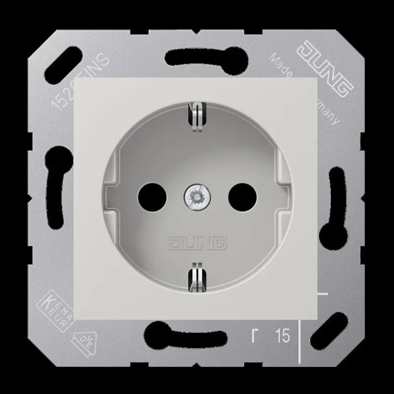 Jung SCHUKO Steckdose, 16 A 250 V ~, Thermoplast, 50 x 50 mm, lichtgrau CD5120BFLG