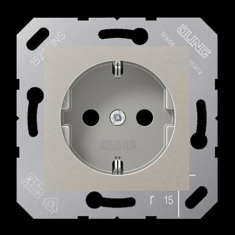 Jung SCHUKO Steckdose, 16 A 250 V ~, Thermoplast lackiert, 50 x 50 mm, platin-grau CD5120BFPG