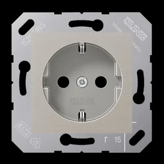 Jung SCHUKO Steckdose, 16 A 250 V ~, Thermoplast lackiert, 50 x 50 mm, platin-grau CD5120BFPG