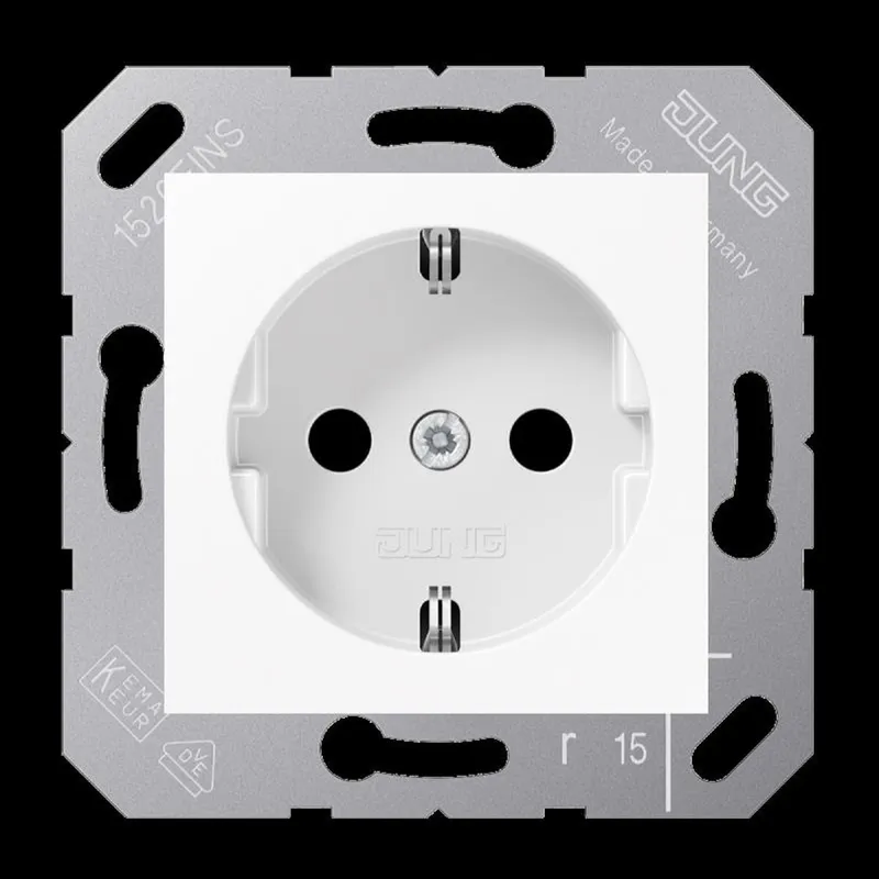 Jung SCHUKO Steckdose, 16 A 250 V ~, Thermoplast, 50 x 50 mm, alpinweiß CD5120BFWW