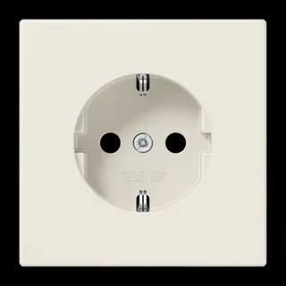Jung SCHUKO Steckdose, 16 A 250 V ~, ohne Krallen, SAFETY+, Duroplast, Serie LS, weiß LS1520NKI