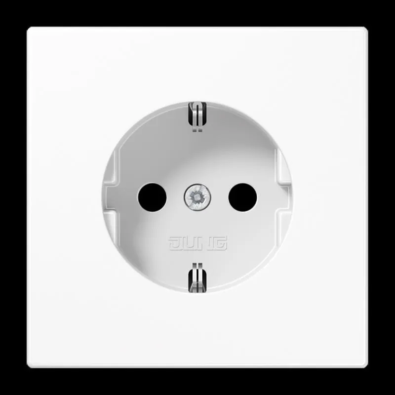 Jung SCHUKO Steckdose, 16 A 250 V ~, ohne Krallen, SAFETY+, Duroplast, Serie LS, alpinweiß LS1520NKIWW