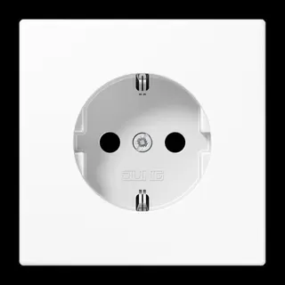 Jung SCHUKO Steckdose, 16 A 250 V ~, ohne Krallen, SAFETY+, Duroplast, Serie LS, alpinweiß LS1520NKIWW