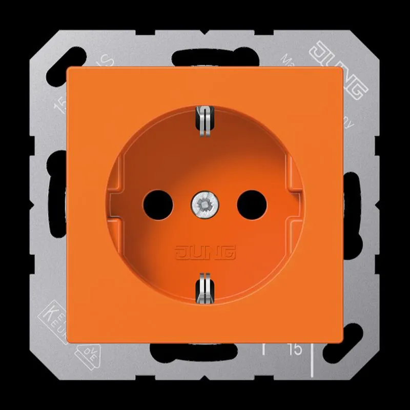 Jung SCHUKO Steckdose, 16 A 250 V ~, Thermoplast, Serie AS/A, orange (für ZSV) A1520BFO