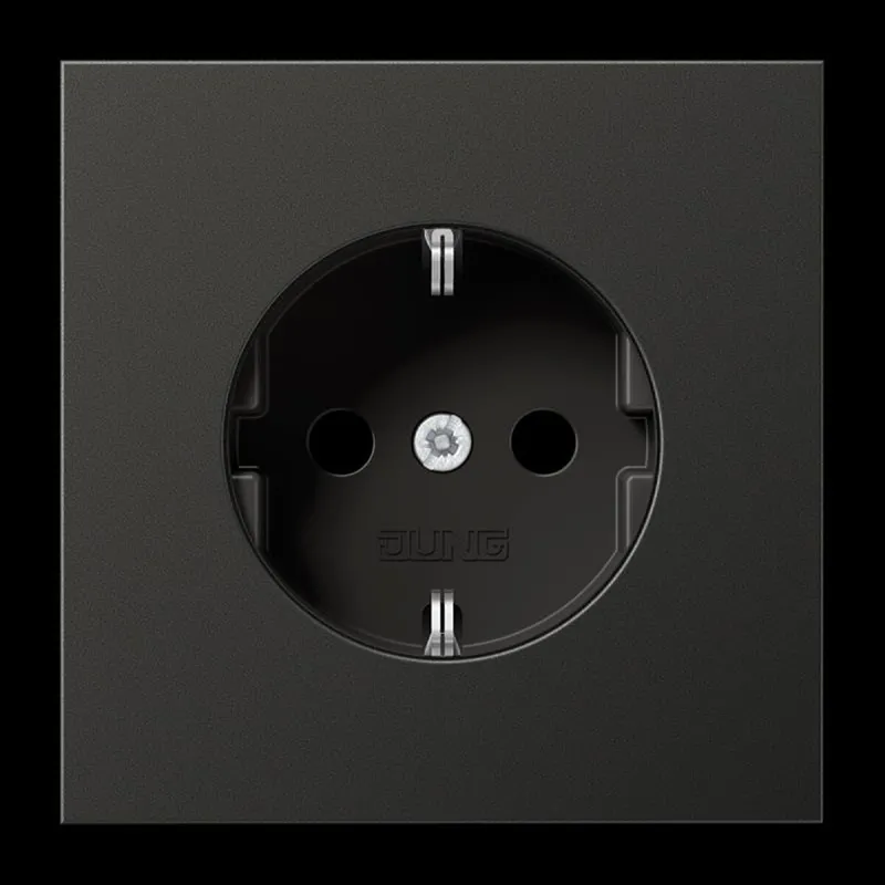 Jung SCHUKO Steckdose, 16 A 250 V ~, Aluminium lackiert, Serie LS, anthrazit AL1520AN